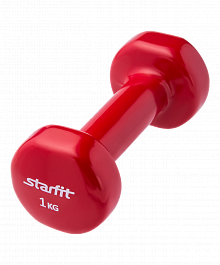 Гантель виниловая StarFit DB-101 1 кг, красная