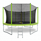Батут 14FT с внутренней страховочной сеткой и лестницей ARLAND(Light green)